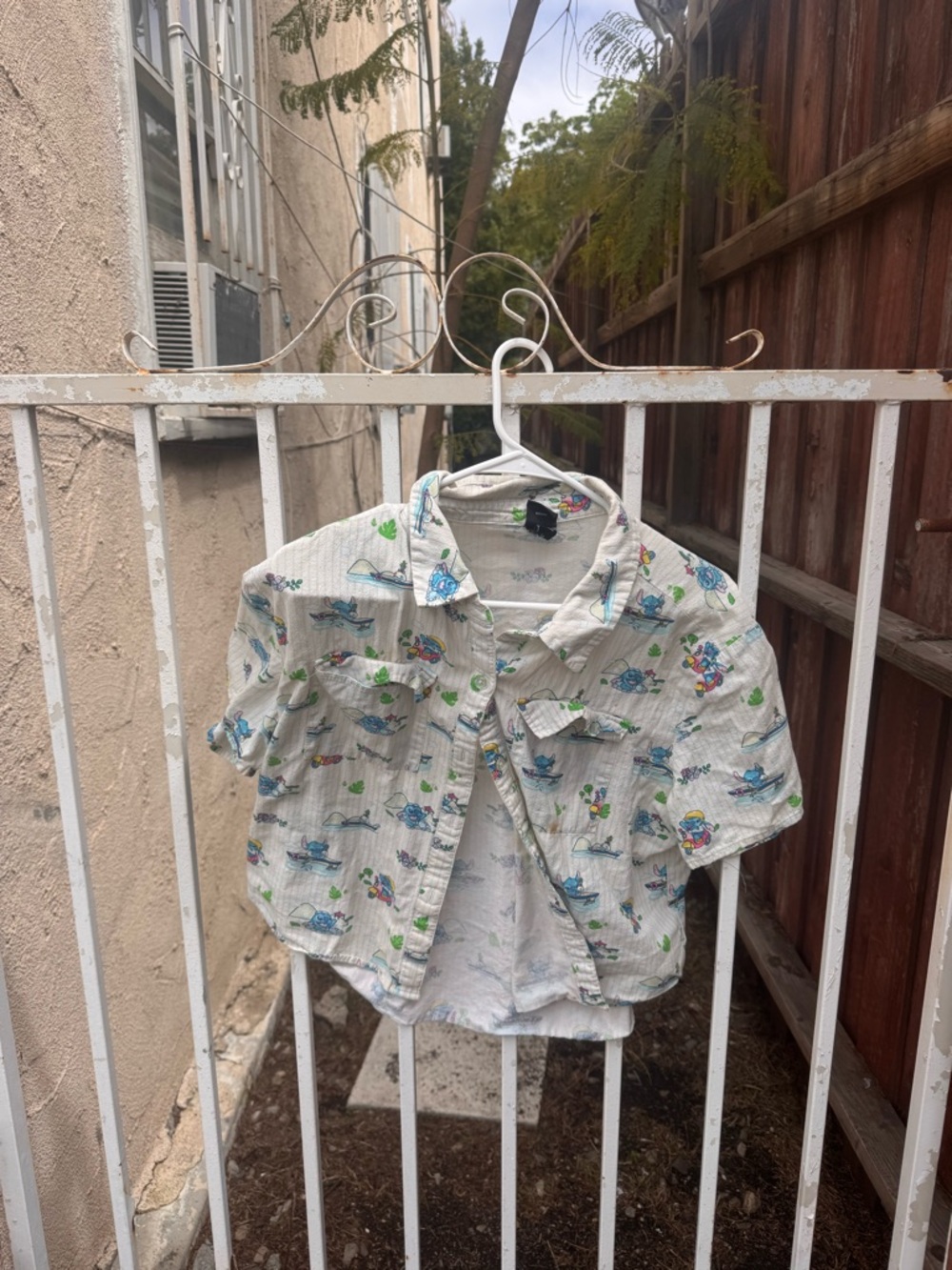 Her Universe Lilo x Stitch Cream Button-Down Shirt